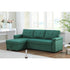 Lucca Green Linen Reversible Sleeper Sectional Sofa with Storage Chaise - Ethereal Company