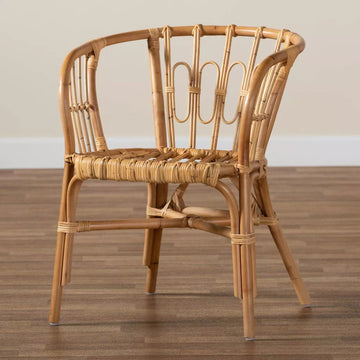 Luxio Modern and Contemporary Natural Finished Rattan Dining Chair - Handmade in Indonesia - Ethereal Company