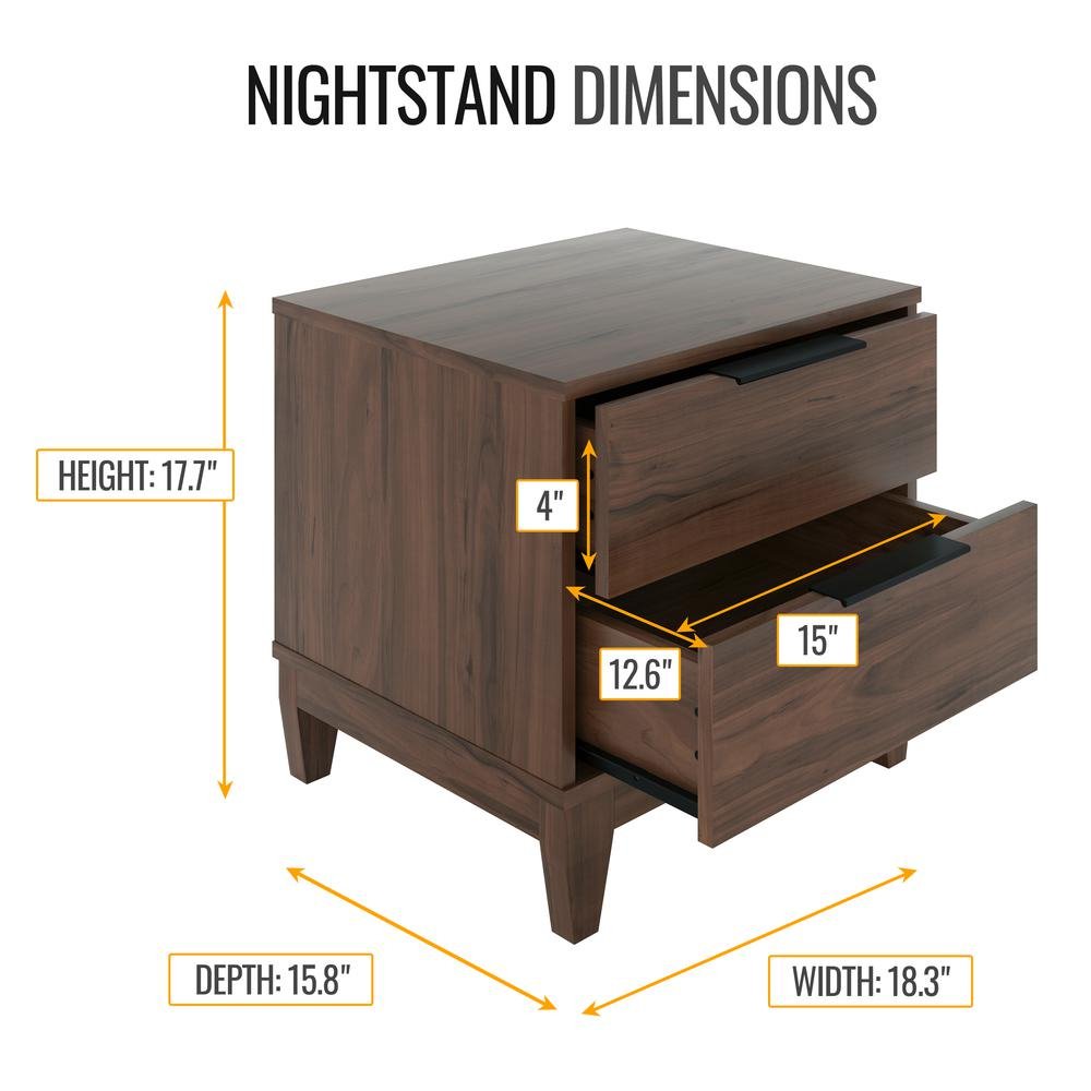 Mackay Modern Nightstand, Walnut - Ethereal Company