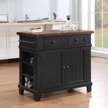 Madison Kitchen Island, Black - Ethereal Company