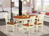 Maximilian Pedestal Oval Dining Table and 6 Dining Chairs Buttermilk & Cherry - Ethereal Company