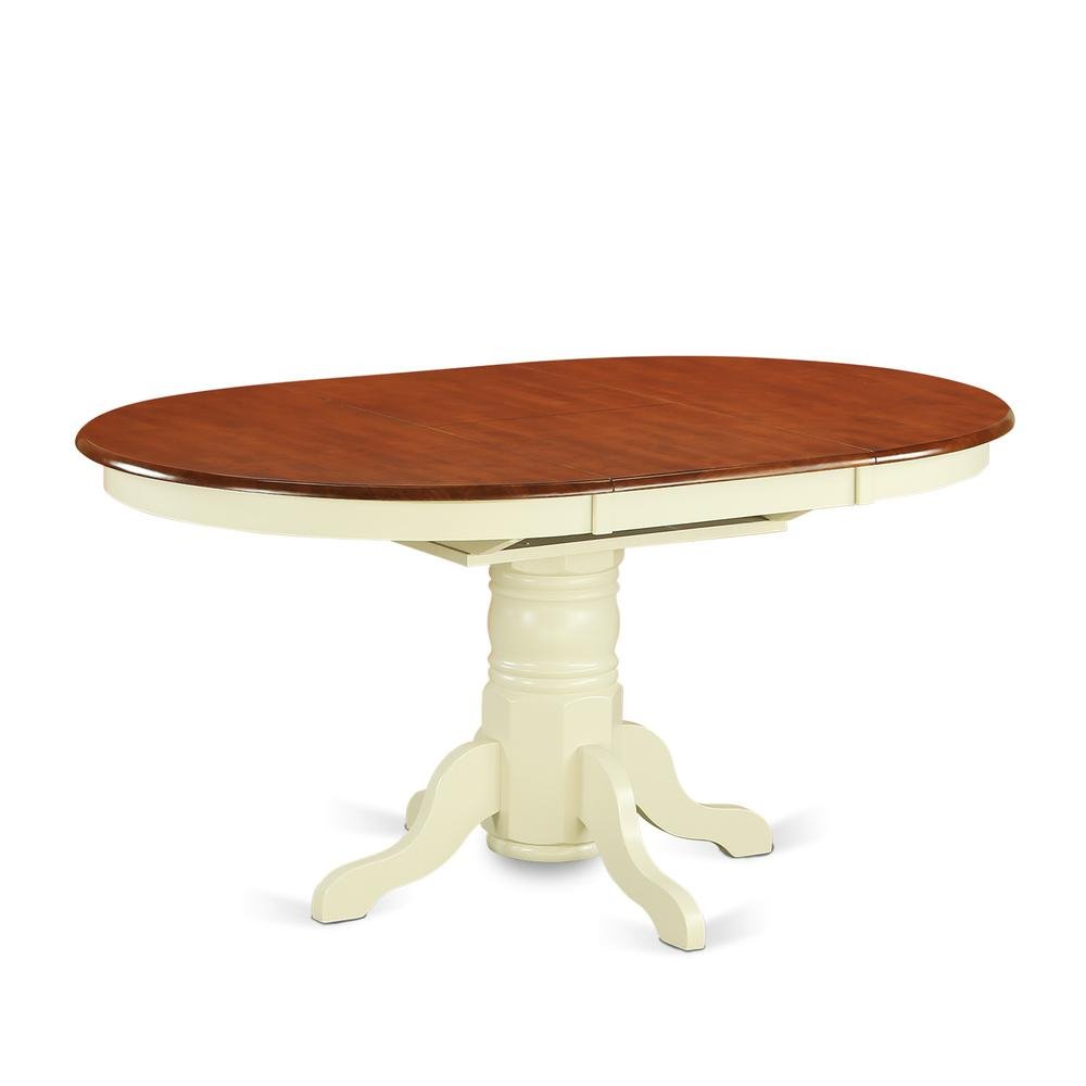 Maximilian Pedestal Oval Dining Table and 6 Dining Chairs Buttermilk &amp; Cherry - Ethereal Company