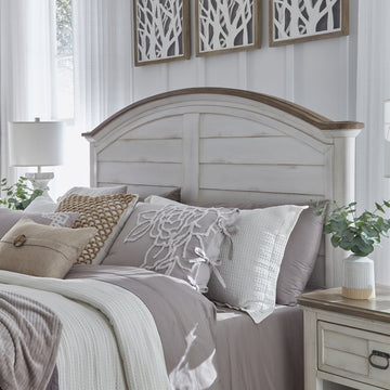Meadowbrook King Arched Panel Headboard - White-washed - Ethereal Company