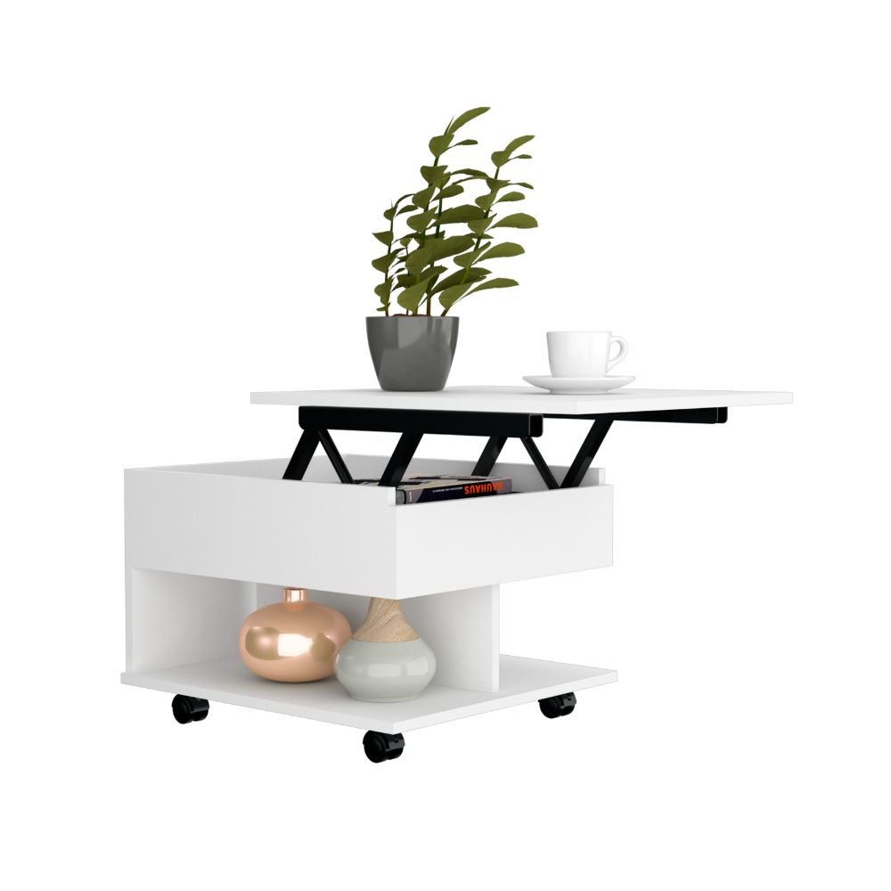 Mercuri Lift Top Coffee Table - White Finish - Ethereal Company