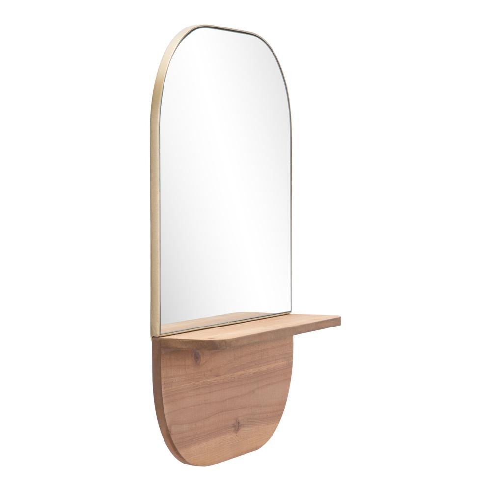 Meridian Shelf Mirror Gold &amp; Brown - Ethereal Company