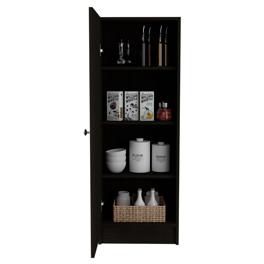 Miami Pantry, Single Door Cabinet, Black Wengue Finish - Ethereal Company