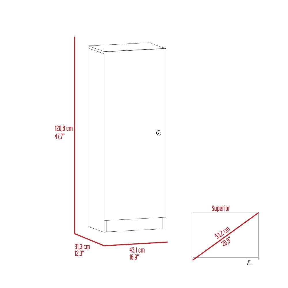 Miami Pantry, Single Door Cabinet, Black Wengue Finish - Ethereal Company