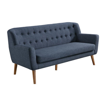 Mill Lane Mid-Century Modern 68” Tufted Sofa in Navy Fabric - Ethereal Company