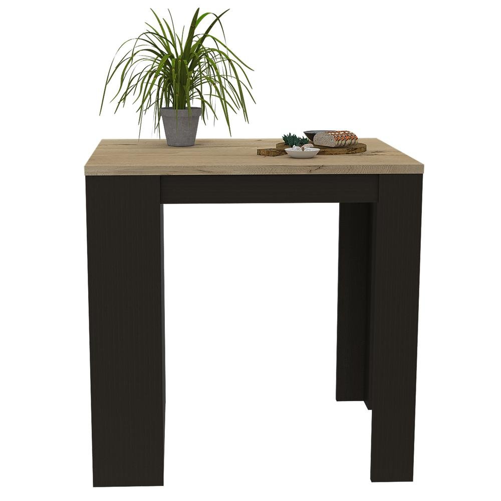 Milos Kitchen Island Table Black Wengue-Light Oak - Ethereal Company