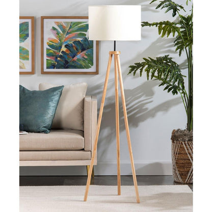 Nahla Wood Tripod Floor Lamp - Ethereal Company