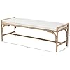 Nasim Modern Bohemian Natural Seagrass and Metal Accent Bench - Ethereal Company