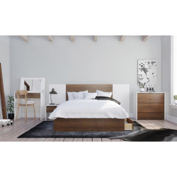 Nexera 365331 Full Size Plank Effect Headboard, Walnut - Ethereal Company