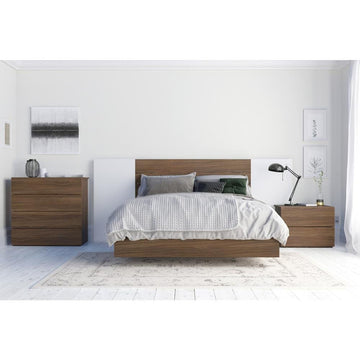 Nexera 365331 Full Size Plank Effect Headboard, Walnut - Ethereal Company