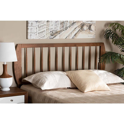 Norman Transitional Ash Walnut Finished Wood King Size Headboard - Ethereal Company