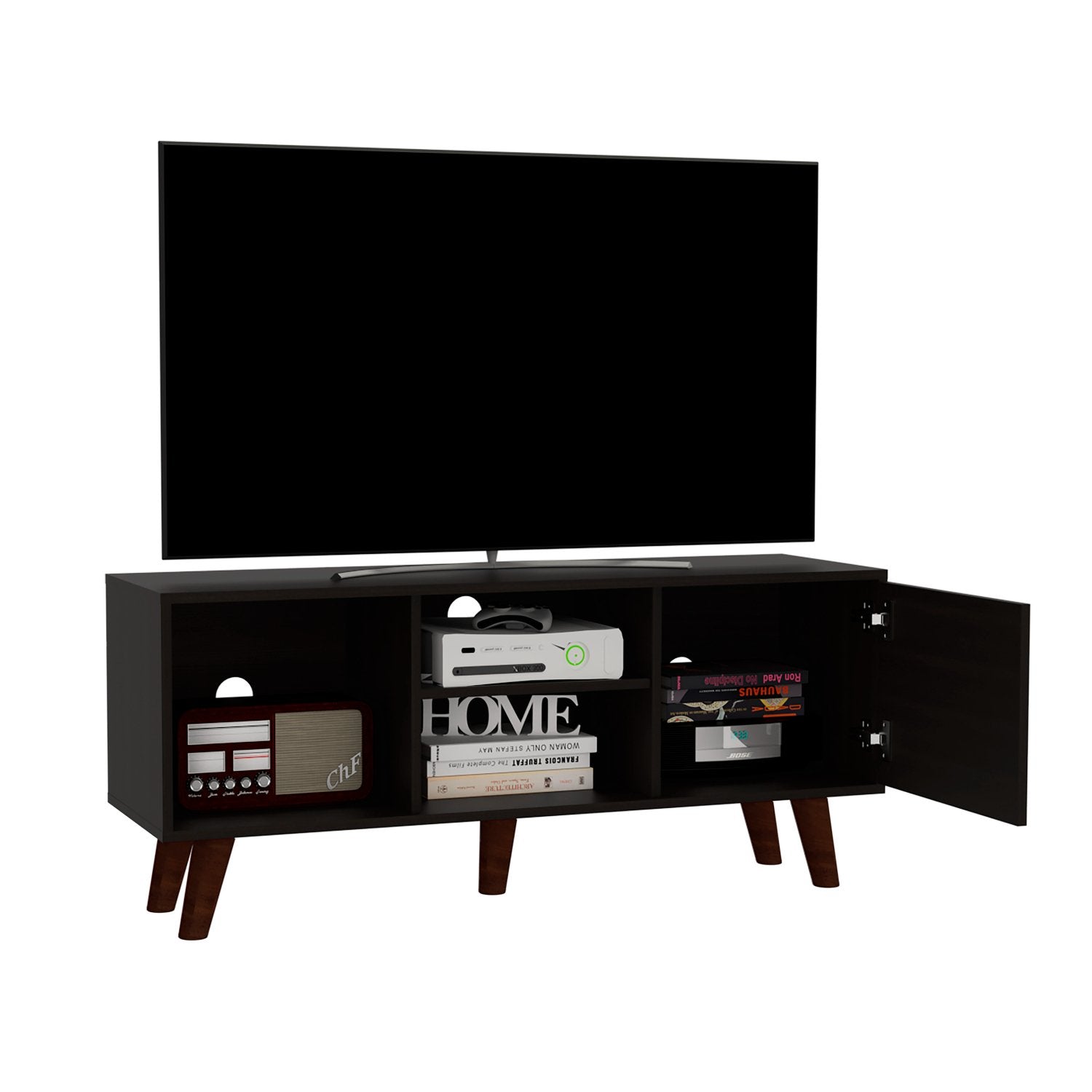 Ontario Tv Stand for TV´s up 52&quot;, Three Shelves, Single Door Cabinet - Ethereal Company