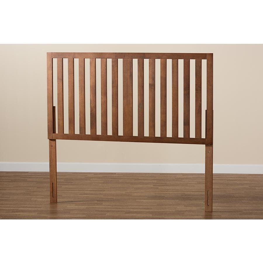 Oren Modern and Transitional Ash Walnut Finished Wood Queen Size Headboard - Ethereal Company