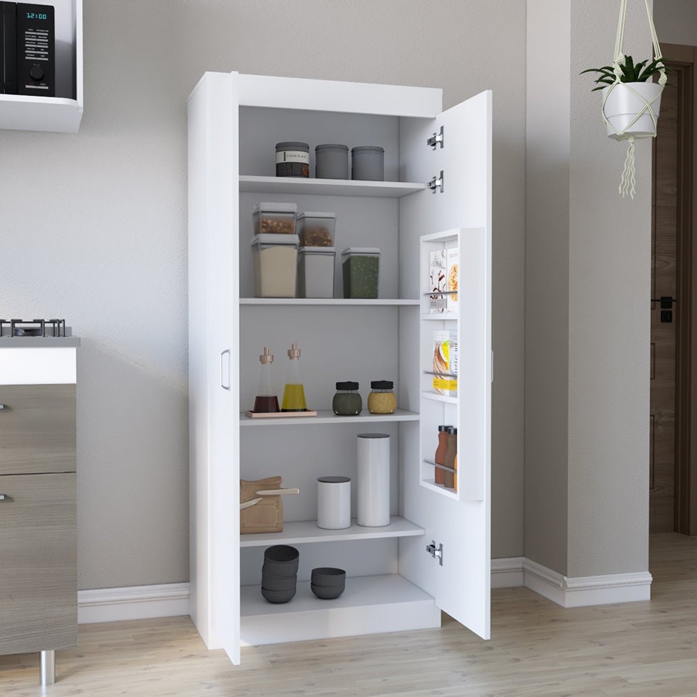 Orlando Pantry Cabinet, Five Shelves, White Finish - Ethereal Company