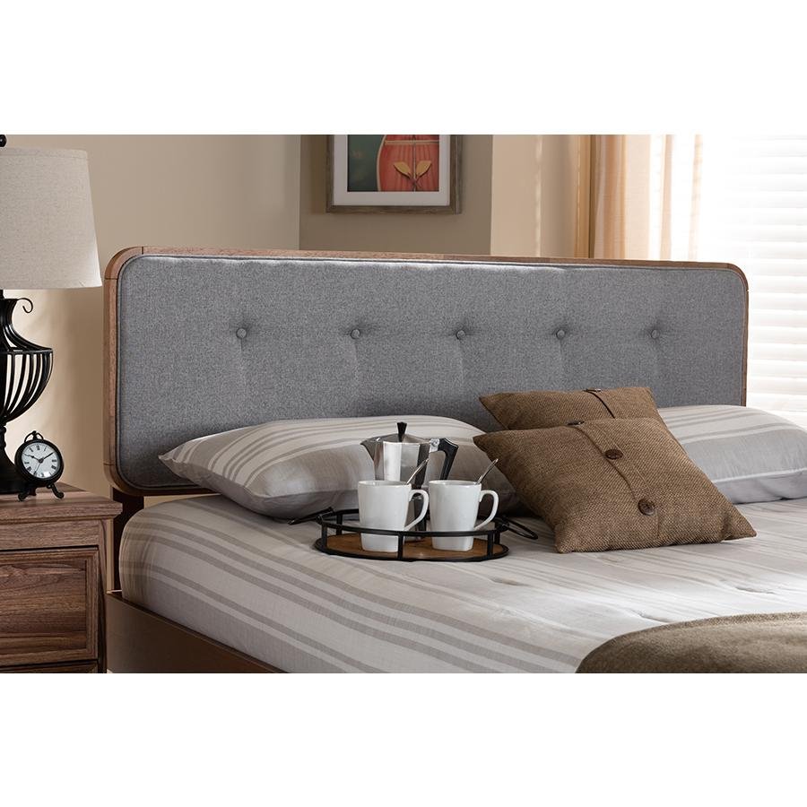 Palina Queen Size Headboard - Light Grey/Walnut - Ethereal Company