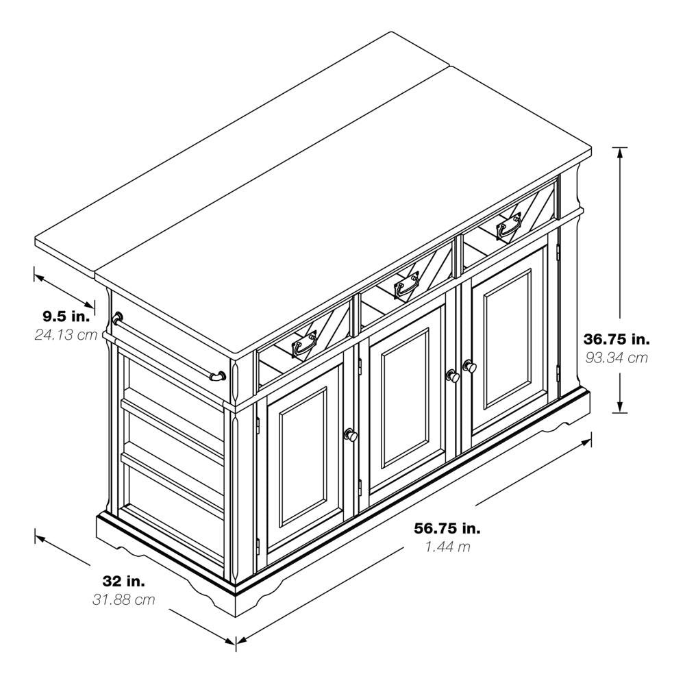 Palisade Kitchen Island, Black - Ethereal Company