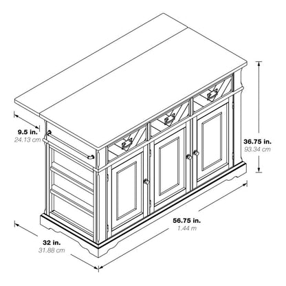 Palisade Kitchen Island, Black - Ethereal Company