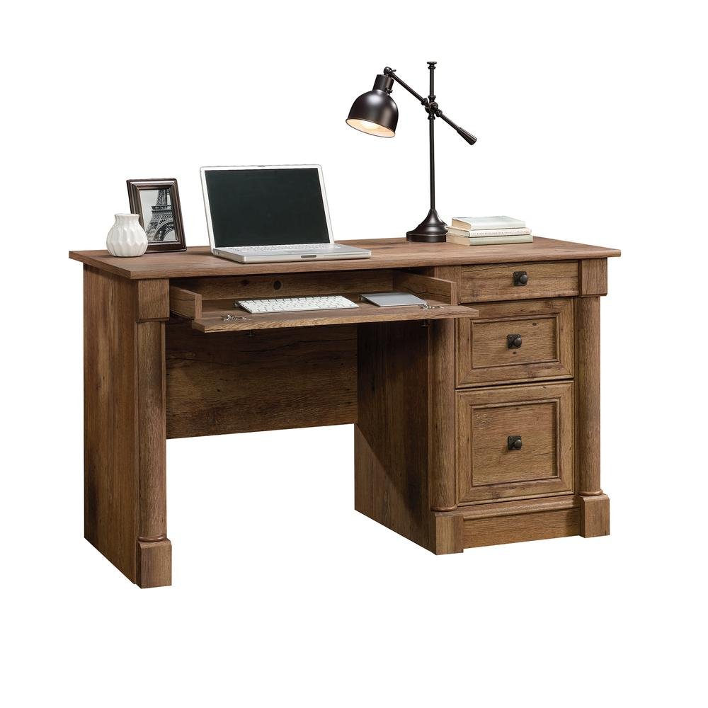 Palladia Computer Desk - Mystic Oak - Ethereal Company