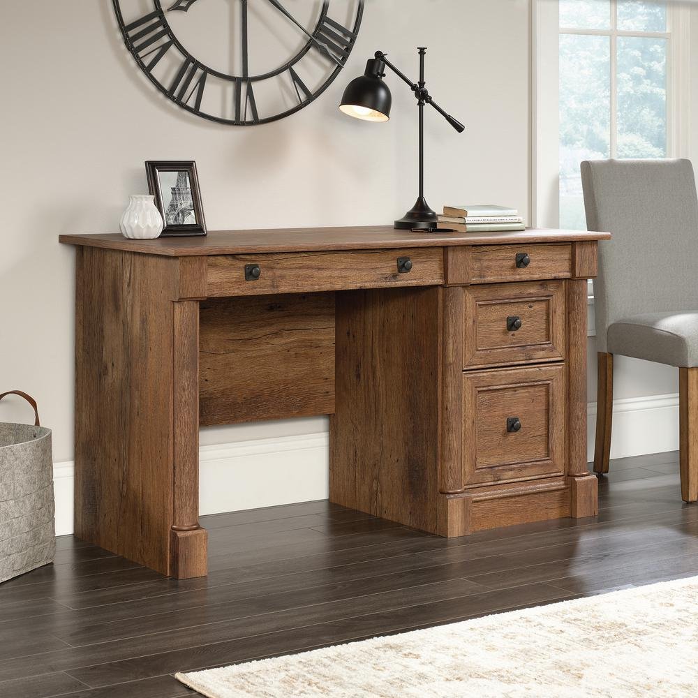 Palladia Computer Desk - Mystic Oak - Ethereal Company