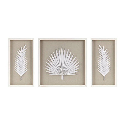 Palm Rice Paper Framed Shadow Box 3 Piece Set - Ethereal Company