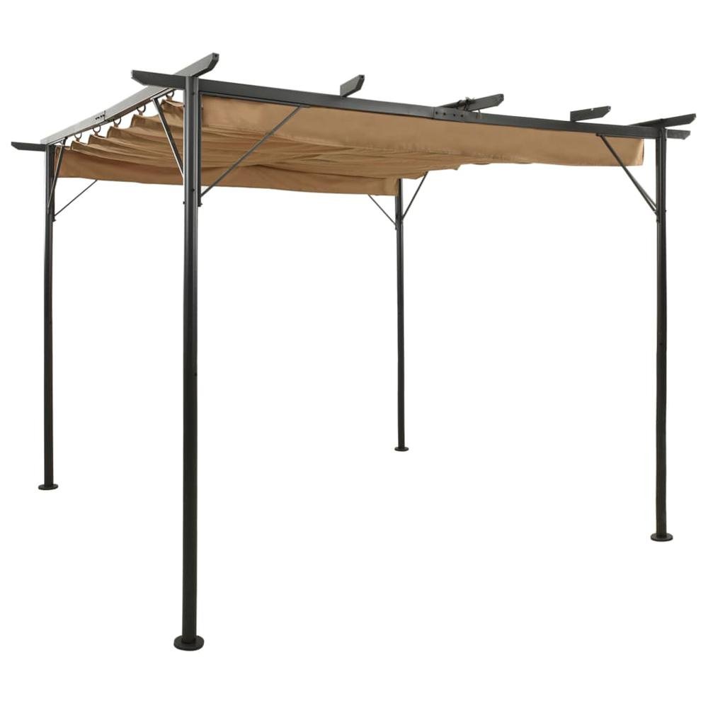 Pergola with Retractable Roof Taupe 118.1&quot;x118.1&quot; Steel 180 g/m 2227 - Ethereal Company