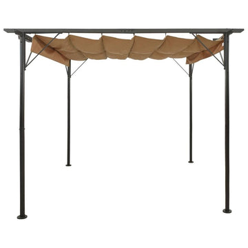 Pergola with Retractable Roof Taupe 118.1&quot;x118.1&quot; Steel 180 g/m 2227 - Ethereal Company