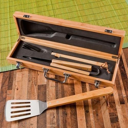 Personalized Grill Set - BBQ Set - Bamboo Case - Ethereal Company