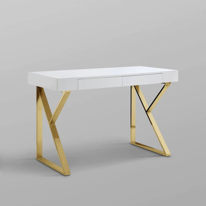 Philon 47&quot; Computer Desk in Gold - Ethereal Company