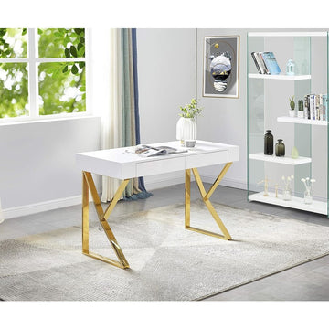 Philon 47&quot; Computer Desk in Gold - Ethereal Company