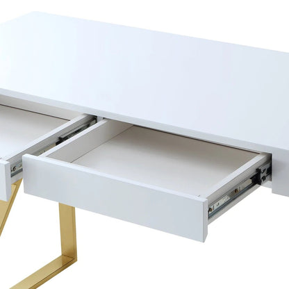 Philon 47&quot; Computer Desk in Gold - Ethereal Company