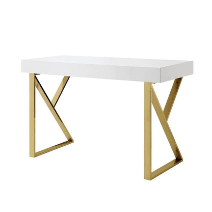 Philon 47&quot; Computer Desk in Gold - Ethereal Company