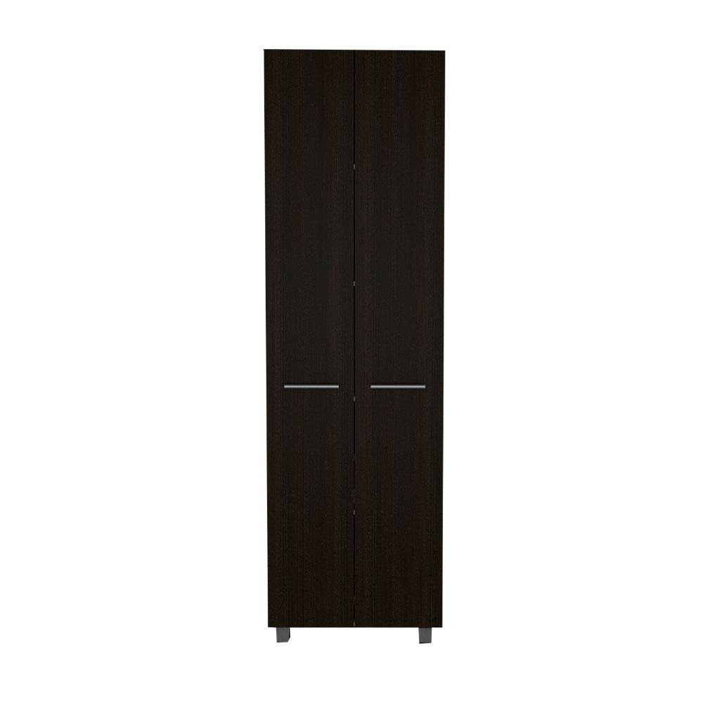 Phoenix Pantry Cabinet, Five Interior Shelves, Black Wengue Finish - Ethereal Company