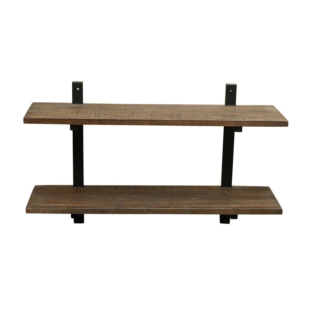 Pomona 36&quot;W Metal and Solid Wood Wall Shelf - Ethereal Company