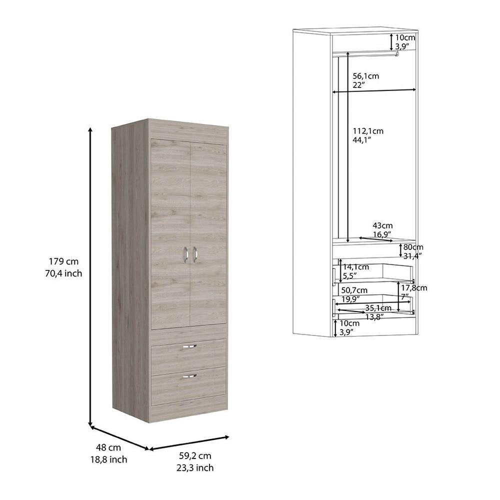 Portugal Armoire -Light Grey - Ethereal Company