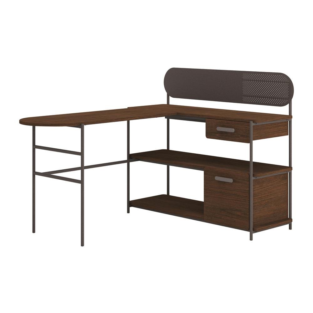 Radial L Desk - Umber Wood - Ethereal Company
