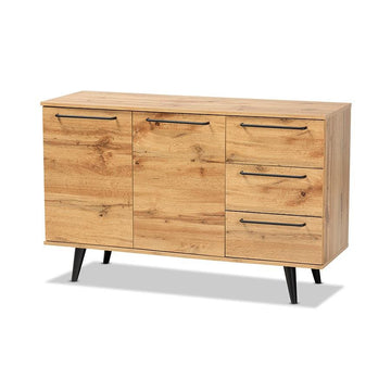 Radley Transitional Oak Brown Finished Wood Sideboard Buffet - Ethereal Company