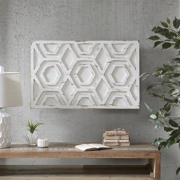 Ralston Wood Wall Art - White - 19.68&quot;W x 0.98&quot;D x 31.5&quot;L - Ethereal Company