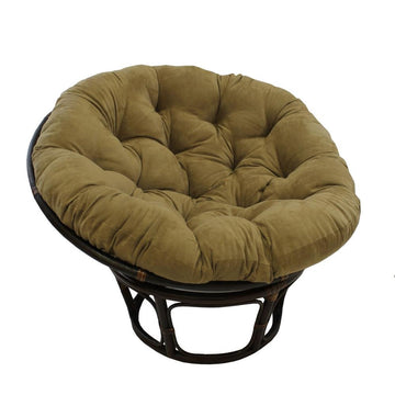 Rattan 42-Inch Papasan Chair with Micro Suede Cushion - Ethereal Company