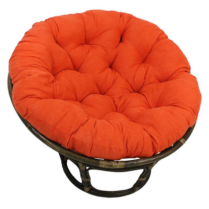 Rattan 42-Inch Papasan Chair with Micro Suede Cushion - Ethereal Company