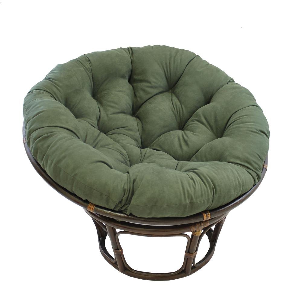 Rattan 42-Inch Papasan Chair with Micro Suede Cushion - Ethereal Company