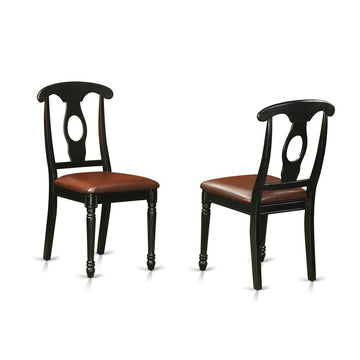 Reginald Dining Chairs- Faux Leather - Black &amp; Cherry - (Set Of 2) - Ethereal Company