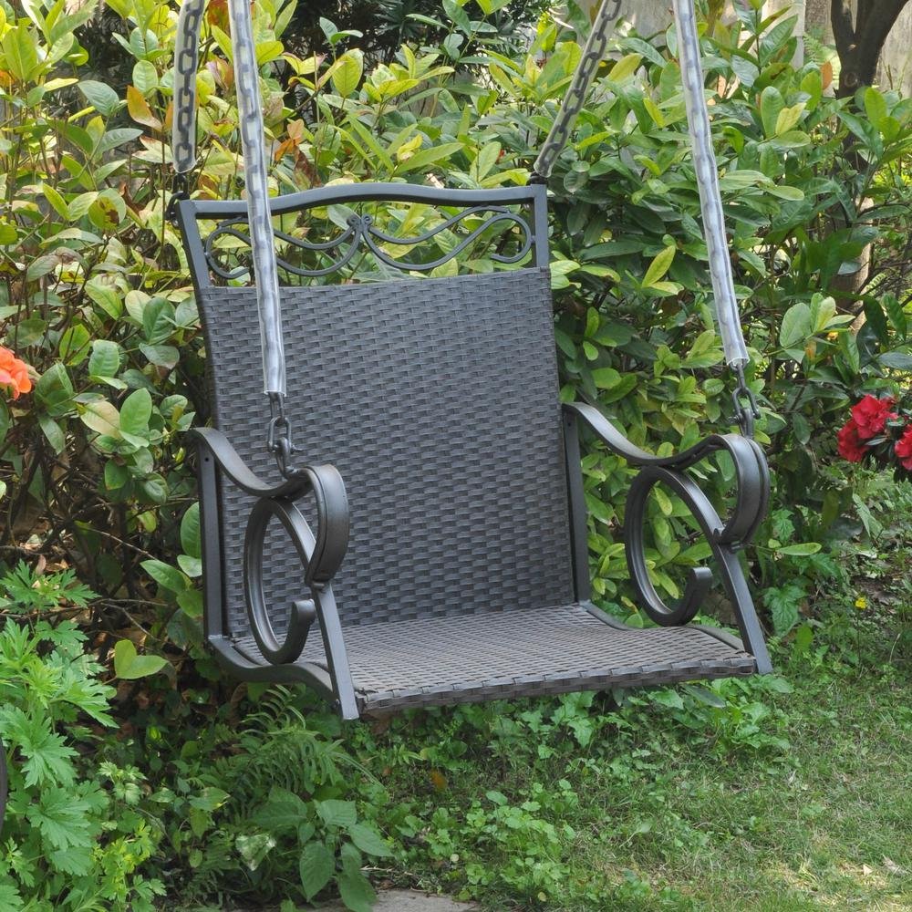 Resin Wicker/Steel Hanging Chair Swing - Ethereal Company