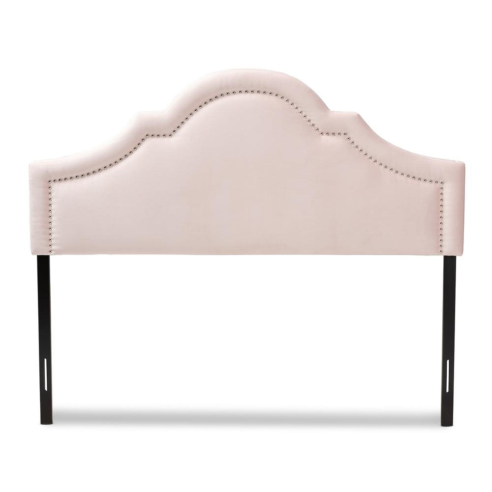 Rita Light Pink Velvet Fabric Upholstered Queen Size Headboard - Ethereal Company