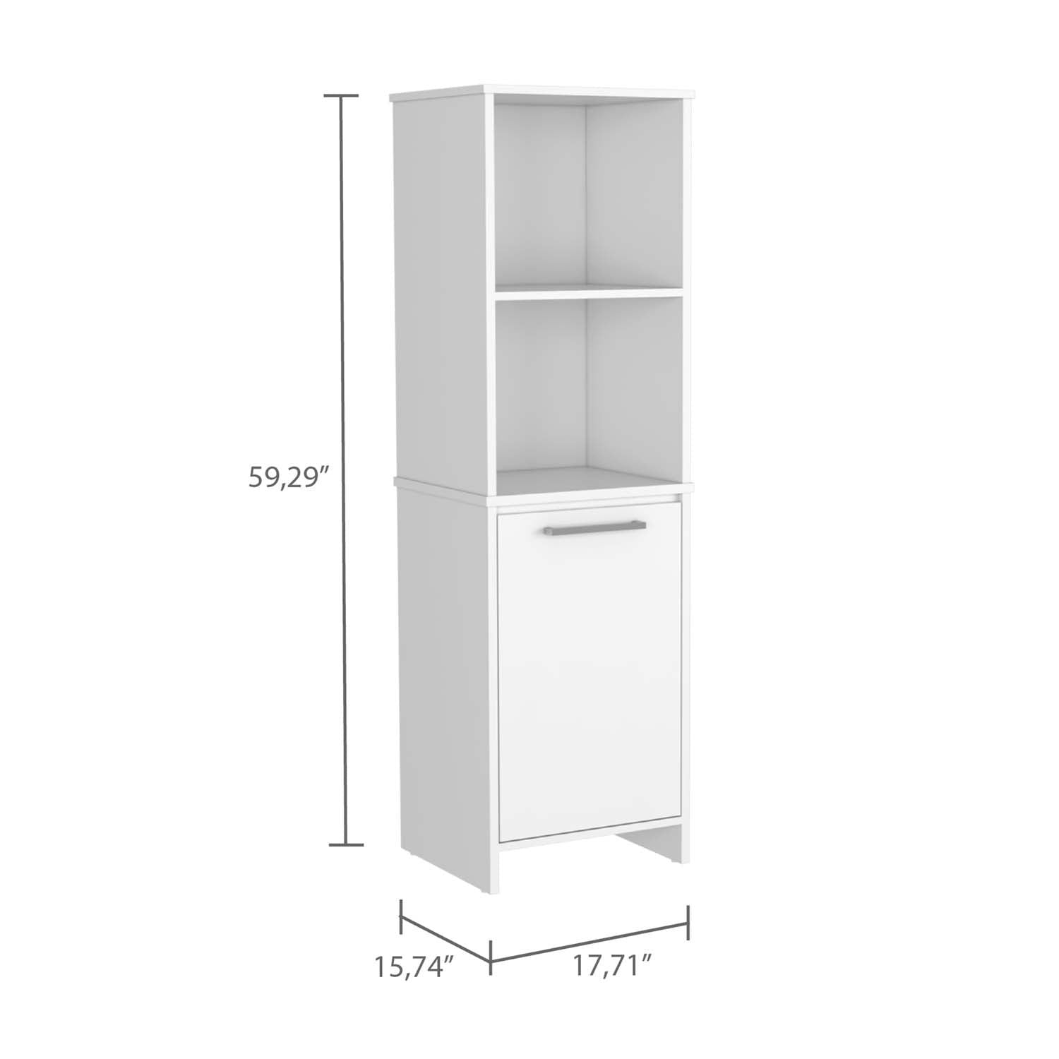 Romulo Kitchen Pantry, Two External Shelves, Single Door Cabinet, Two Interior Shelves - Ethereal Company