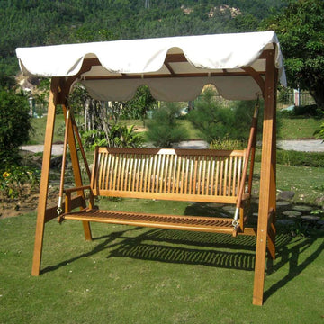 Royal Tahiti 3 Seater Swing with A-Frame and Canopy - Ethereal Company