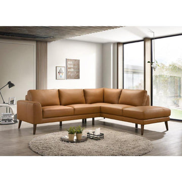 Sable 100&quot; Wide Genuine Leather Sofa &amp; Right Chaise - Ethereal Company
