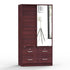Sarah Double Sliding Door Armoire with Mirror in Mahogany - Ethereal Company